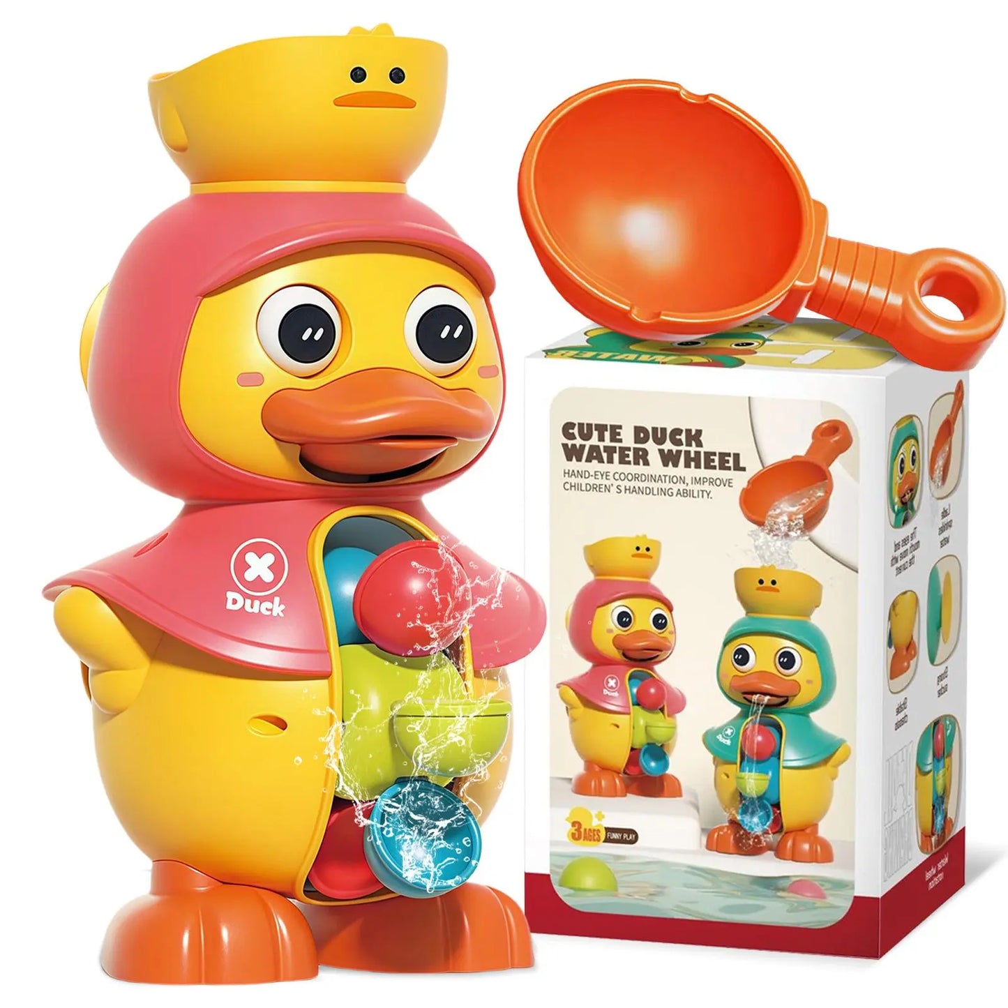 Cute Duck Kinetic Water Bath Wheel | Ages 3+ | Master Hydrodynamics & Fluid Cause-and-Effect