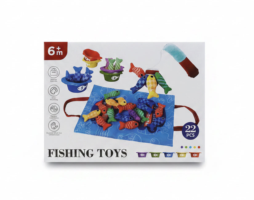 My First Plush Fishing Set – 22-Piece Soft "Hook & Grip" Sensory Game
