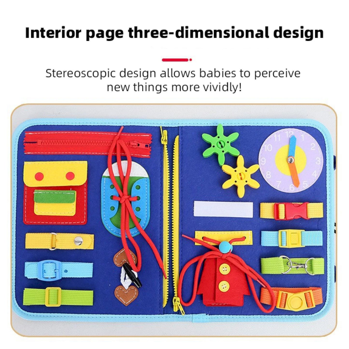 Montessori  vechiles themed Felt Busy Board – 20-in-1 Portable Activity Book