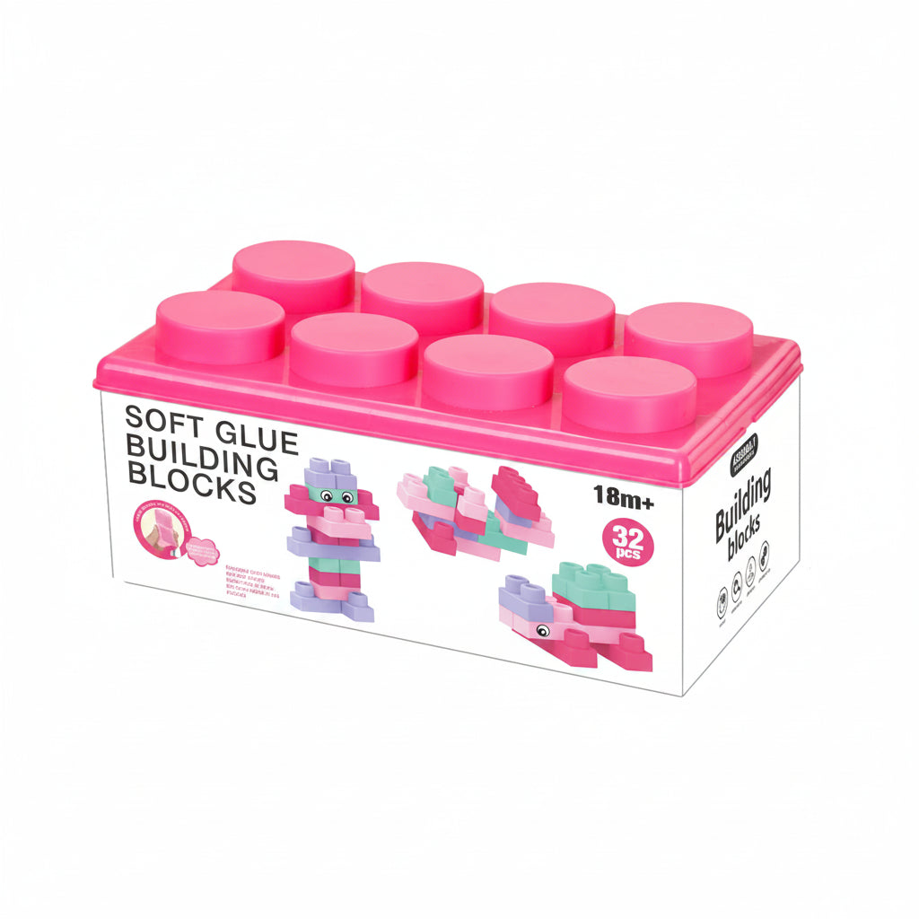 32-Piece Silicone Building Blocks | Ages 18m+ | Support Sensory Play & Fine Motor Development