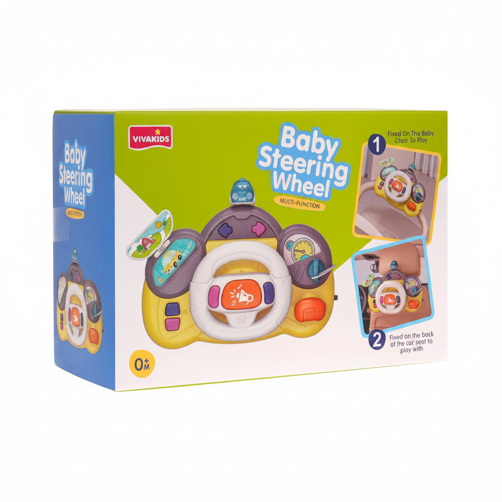 Vivakids Interactive Co-Pilot Steering Wheel | Ages 12m+ | Master Spatial Orientation & Fine Motor Synergy