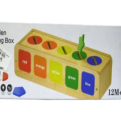 Colors and shapes wooden sorting box toy