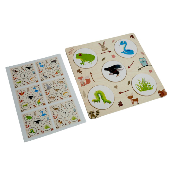 Wooden Food Chain Puzzle – Educational Animal Food Chain Learning Toy for Kids +4 Years