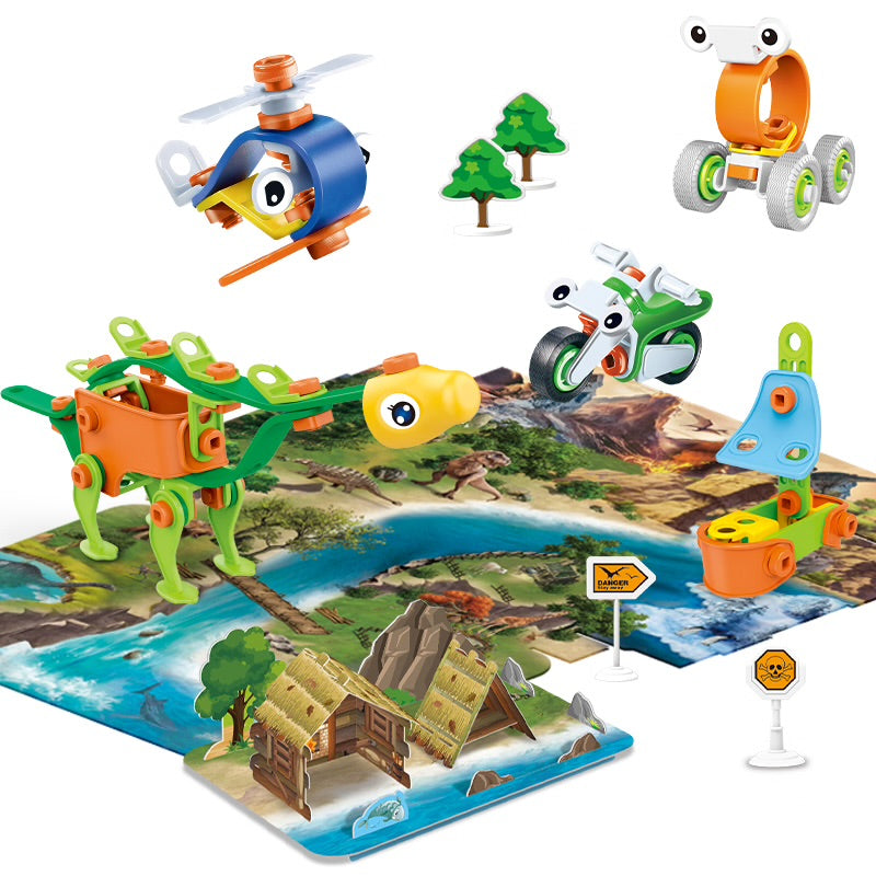 Dinosaur Building & Disassembly Set – 176 Pieces