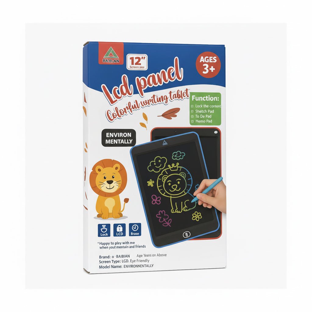 12-Inch LCD Colorful Writing Tablet – Reusable Drawing & Memo Board