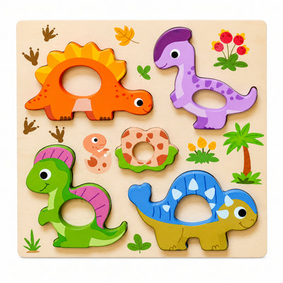 Montessori Cute Animals Wooden Educational Puzzle Set for Babies & Toddlers (Ages 1-3 Years)