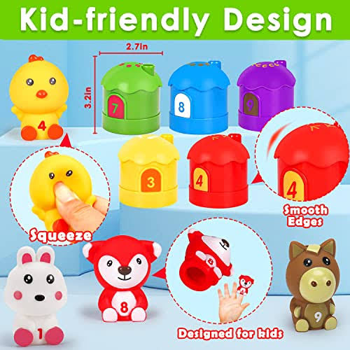 Soft Glue Animals & Houses Educational Toy Set for Toddlers