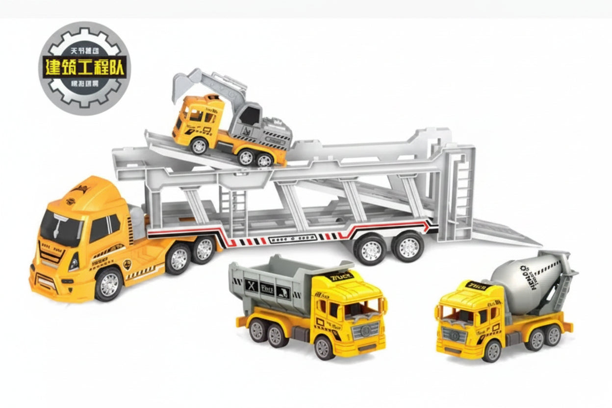 BQ Toys Construction Transporter & Fleet Suite | Ages 3+ | Master Friction Mechanics & Spatial Volumetrics