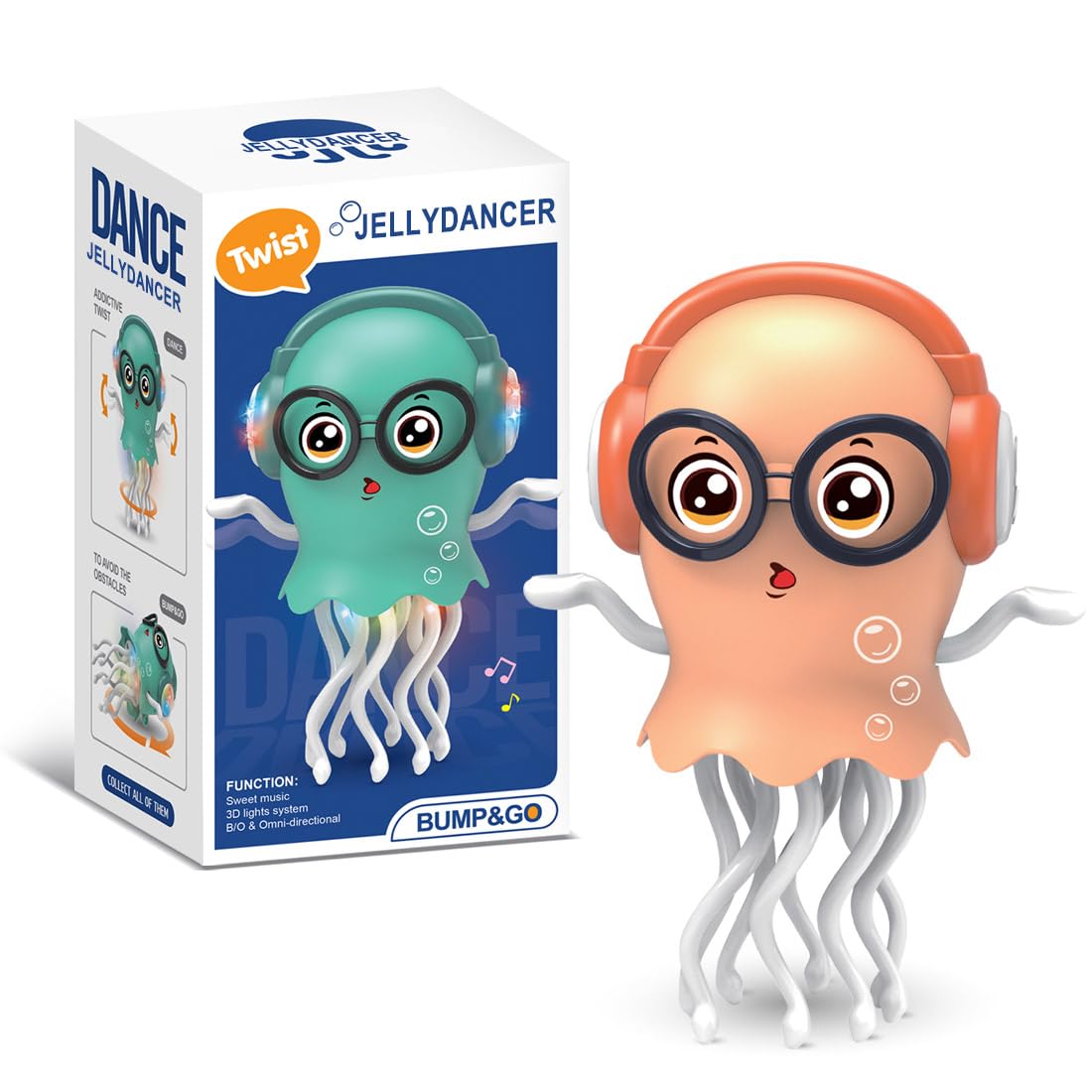 Dancing Jellyfish Musical Toy with LED Lights – Bump & Go Interactive Kids Toy