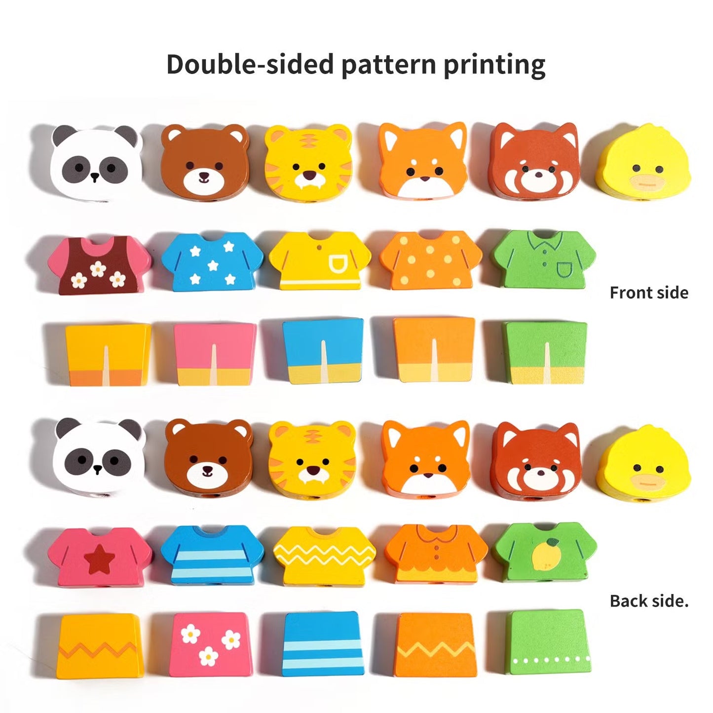 Wooden Mix & Match Dress-Up Puzzle – Montessori Animal Collection