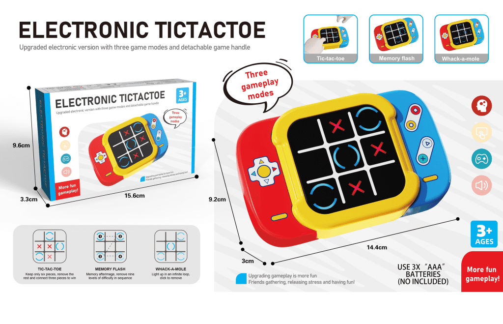 Electronic Tic-Tac-Toe Console | Ages 3+ | Boost Memory & Quick Reflexes