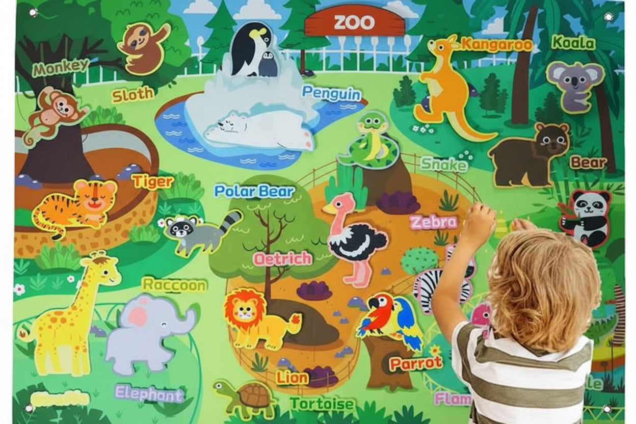Zoo Animals Felt Story Board – 41-Piece Interactive Learning Set