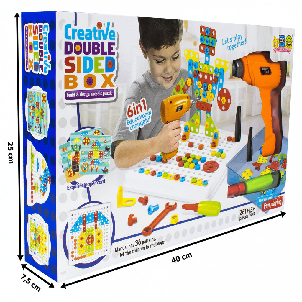 Creative Double-Sided 6-in-1 Box Mosaic Puzzle | Ages 3+ | Advanced STEM Engineering & Spatial Logic
