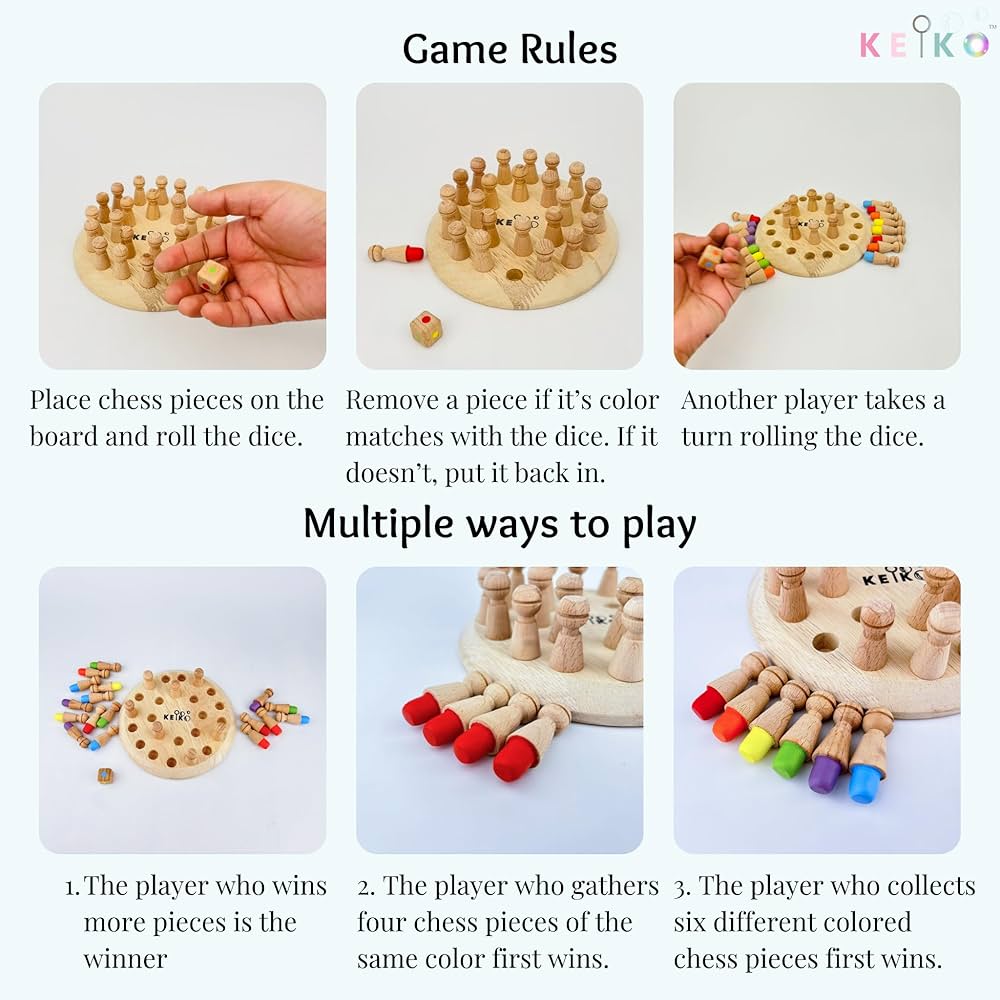 Wooden Memory Match Stick Chess Game