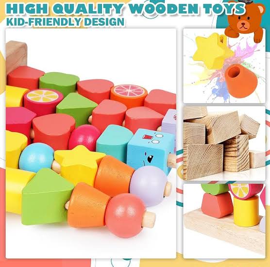 Wooden Five Column Set Bead String