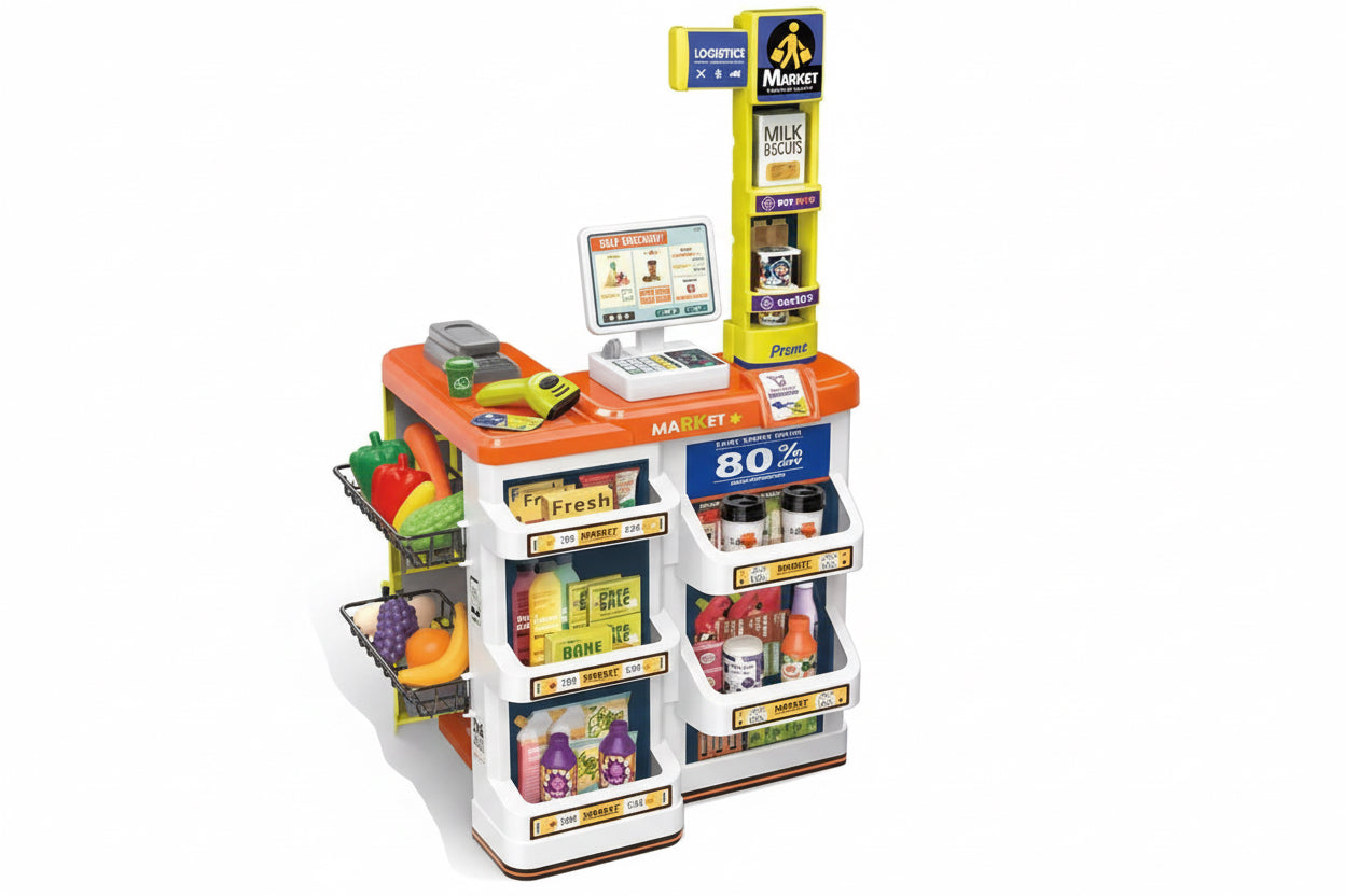 Home Supermarket And Cashier toy 60 pieces( Sounds and Lights)