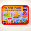 My First Wooden Jigsaw Puzzle Set – Animals in Vehicles Collection (6-in-1 Tin Box)