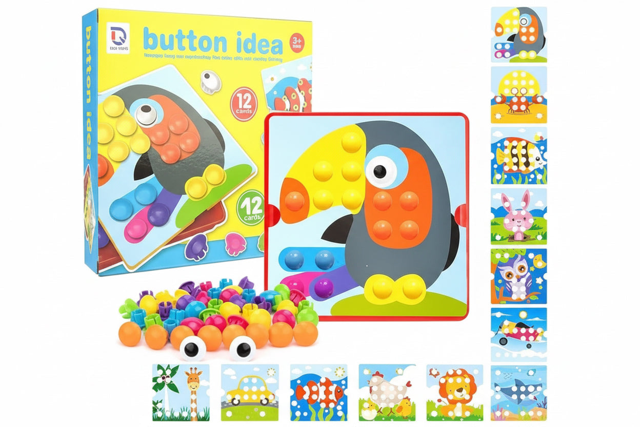 Button Idea Educational Toy – Snap Button Learning Set for Preschoolers
