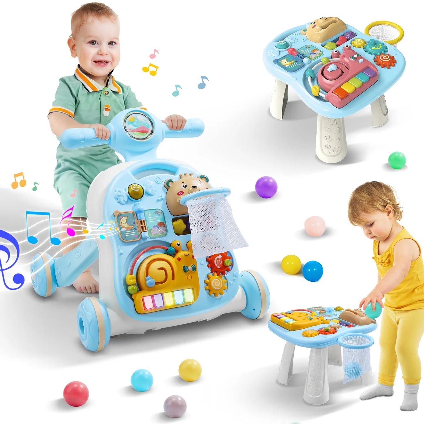 Joystone 3-in-1 Baby Sit-to-Stand Learning Walker & Activity Table