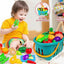 68-Piece Toddler Pretend Play Food Set with Cutting Tools & Grocery Basket