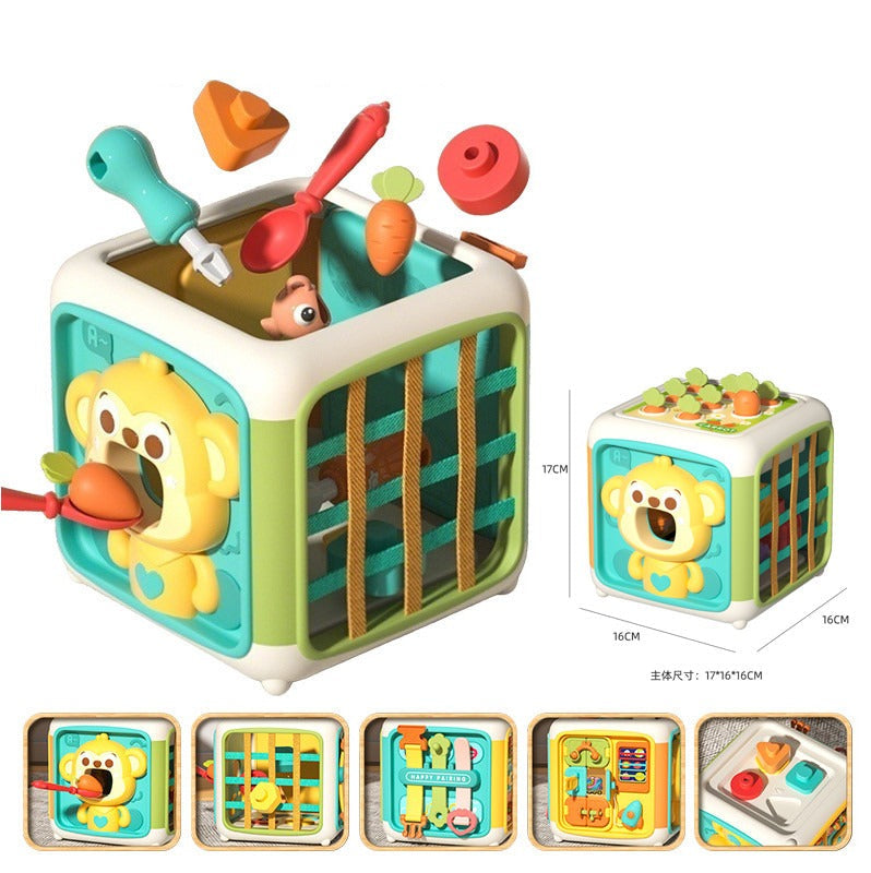 Montessori Busy Activity Cube for Toddlers – Multifunctional Learning Toy
