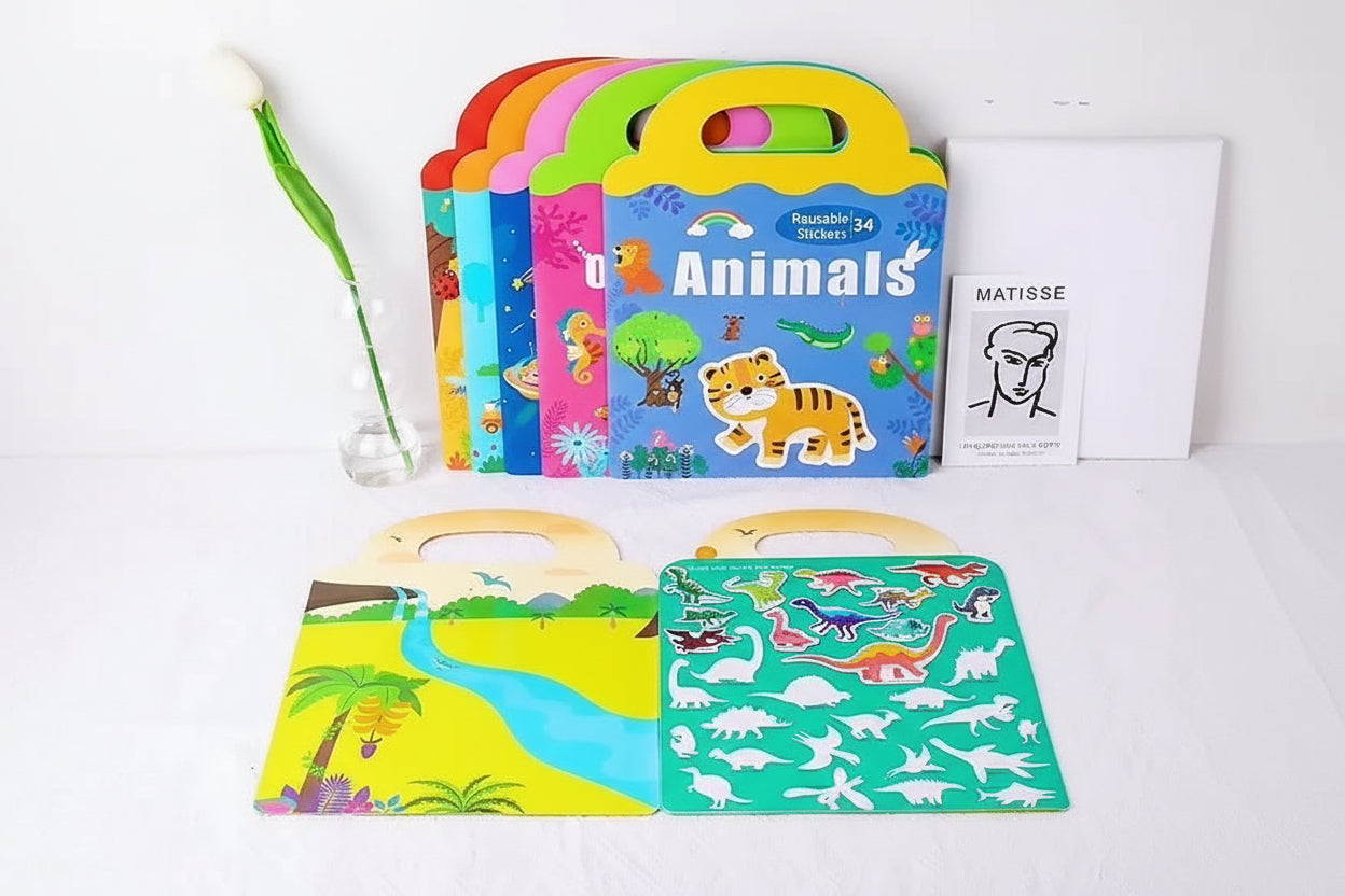 Reusable Magnetic Animal Sticker Activity Book – Interactive Learning & Play
