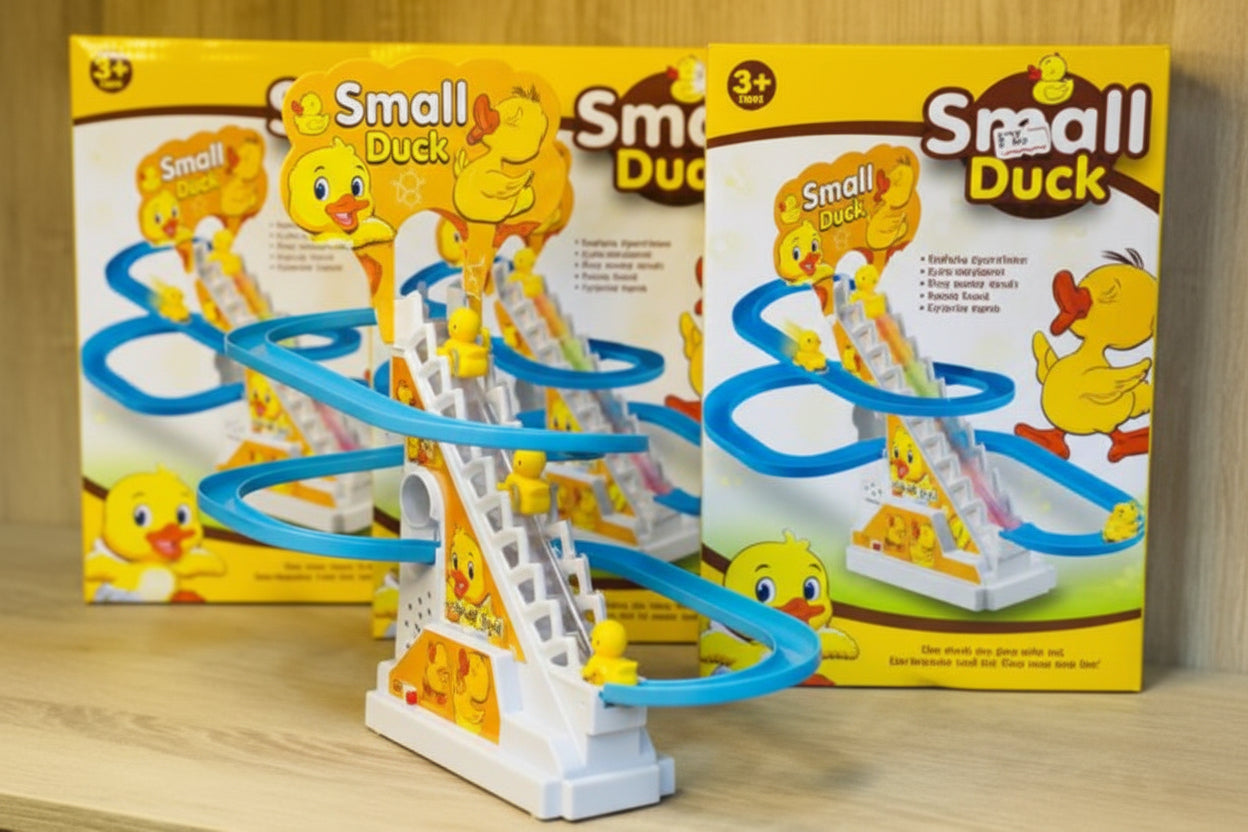 Small Duck Stair-Climbing Track – Musical LED Slide & Escalator