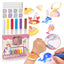 DIY "Soft Glue Painting" No-Bake Air-Dry Craft Kit with Molds & Peelable Keychains (3 Themes / Ages 3+)