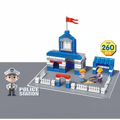 Police Station" DIY Real-Brick Construction & Building Set ( 260 PCS)
