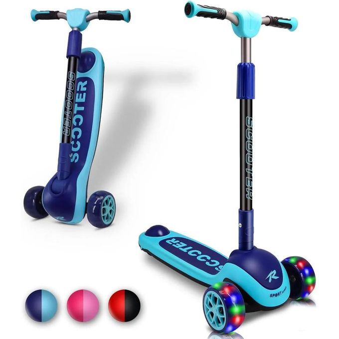 Adjustable 3-Wheel Kick Scooter Sensory Balance Toy for Kids (Ages 3-8 Years)