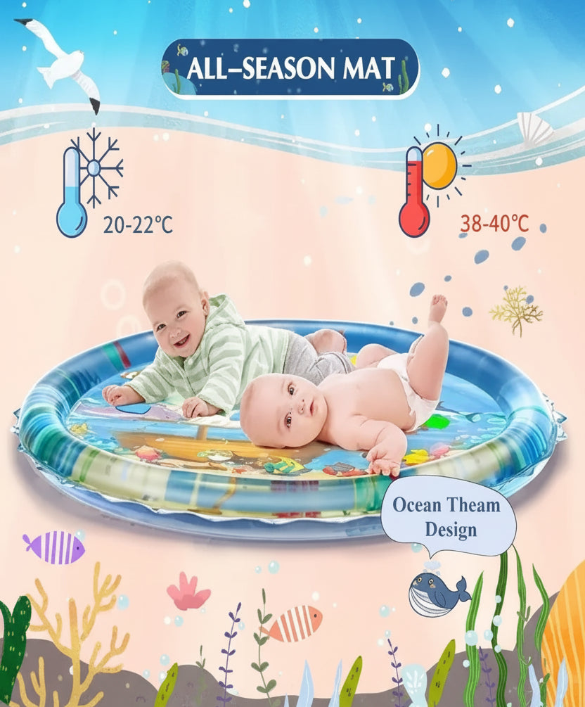 Sea Creatures Inflatable Water Mat Sensory Montessori Toy for Infants (Ages 0-12m)