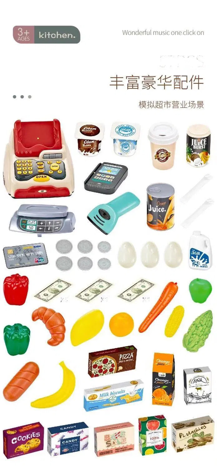 48-Piece Supermarket Market Stall & Trolley Suite | Ages 3+ | Master Social Literacy & Financial Logic