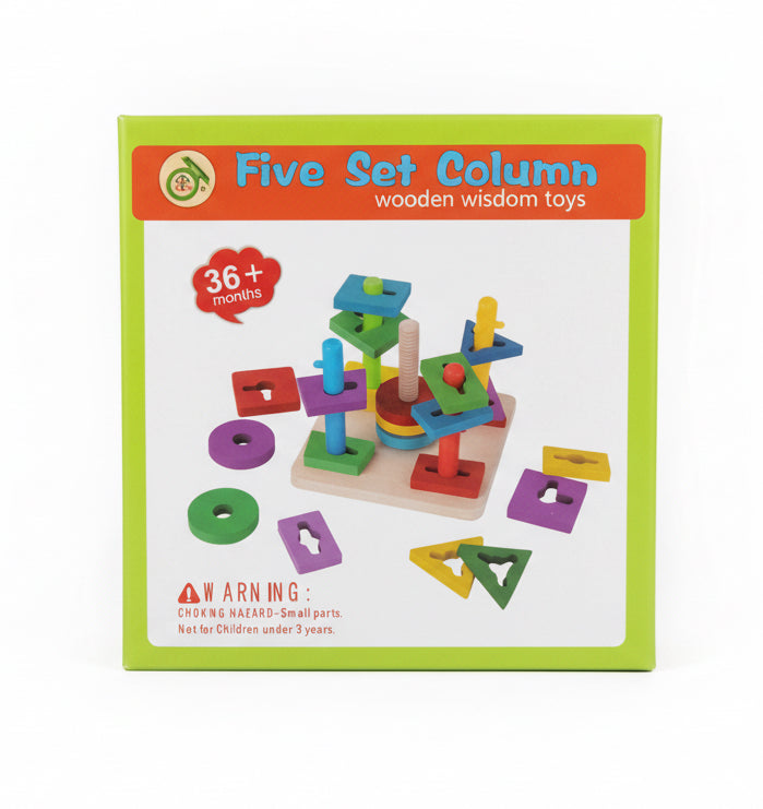 Five Columns Set Building wooden Blocks