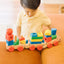 3-Section Geometric Shapes Train – Deluxe Wooden Pull-Along Set