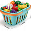 68-Piece Toddler Pretend Play Food Set with Cutting Tools & Grocery Basket