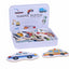 Wooden Transportation Shape Puzzle Set for Kids – Two-Piece Vehicles Puzzle