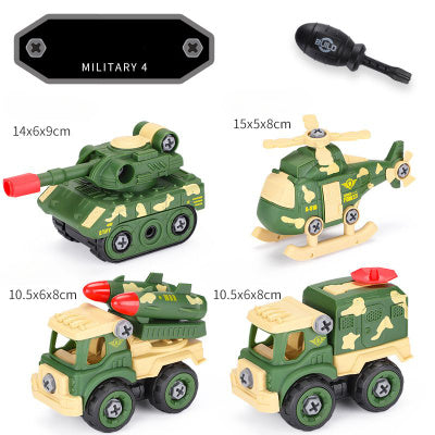 DIY Take-Apart Vehicle Sets – Police & Military Series (Ages 3+)