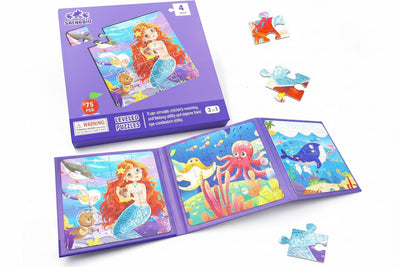 Mermaid Underwater Kingdom 3-in-1 Jigsaw Puzzle – Step 4 Progressive Set