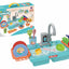 Kids Electric Play Dishwasher & Sink Toy Set with Running Water – 19 Pieces