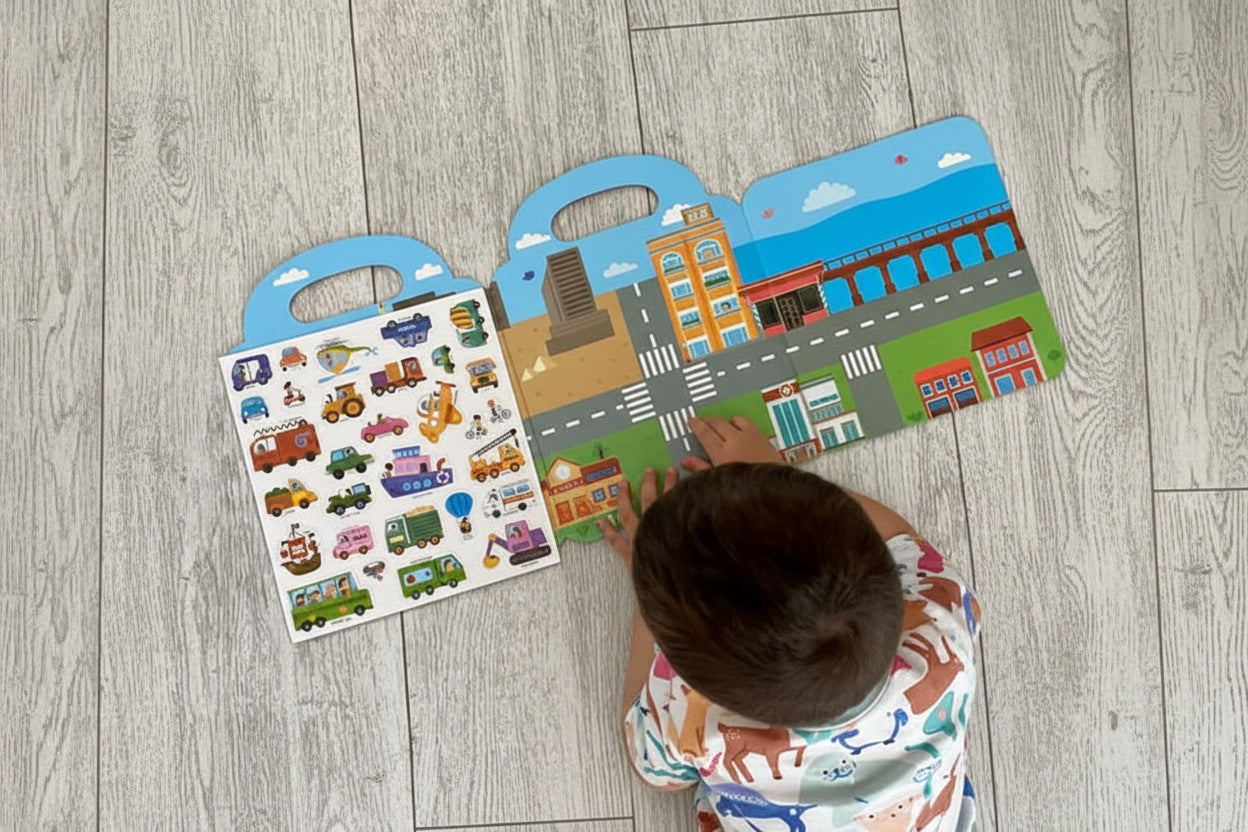 Magnetic sticker book - vechiles