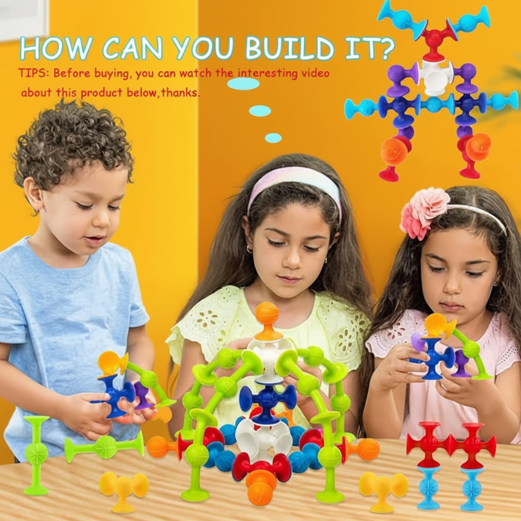 Flexi-Grip Sensory Suction Set – 50-Piece "Pop & Build" Construction Kit