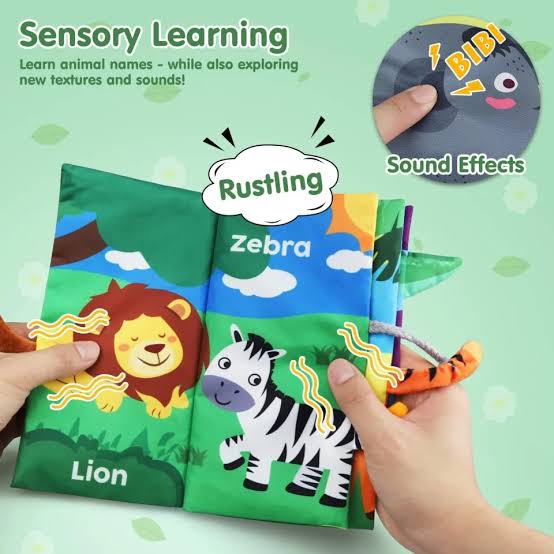 Jungle friend soft cloth baby book