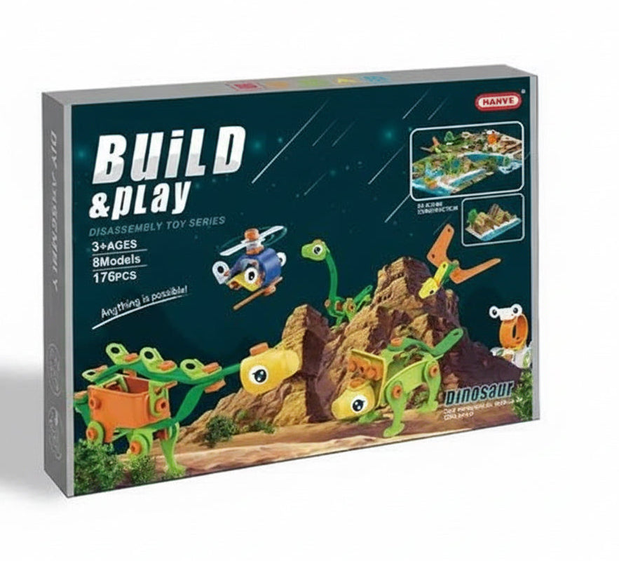 Dinosaur Building & Disassembly Set – 176 Pieces