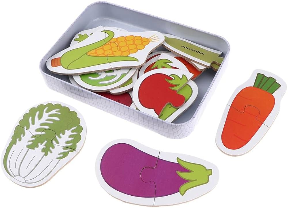 Wooden Vegetables Shape  Puzzle Set( 2 Pieces)
