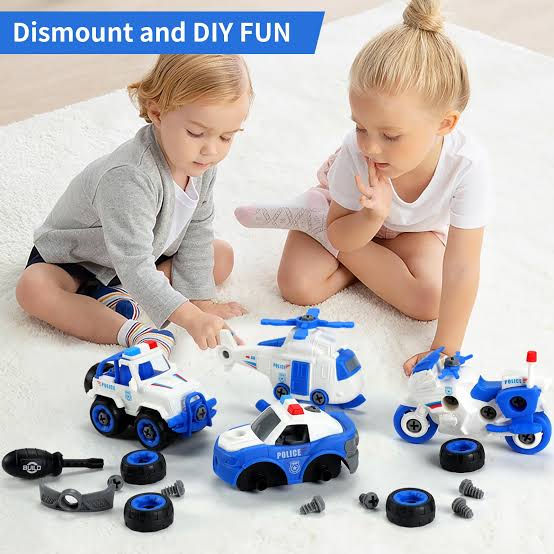 DIY Take-Apart Vehicle Sets – Police & Military Series (Ages 3+)