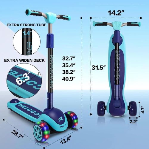 Adjustable 3-Wheel Kick Scooter Sensory Balance Toy for Kids (Ages 3-8 Years)