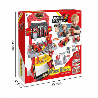 Race Speed 86-Piece Workshop Workbench | Ages 3+ | Advanced Mechanical Engineering & Kinetic Logic