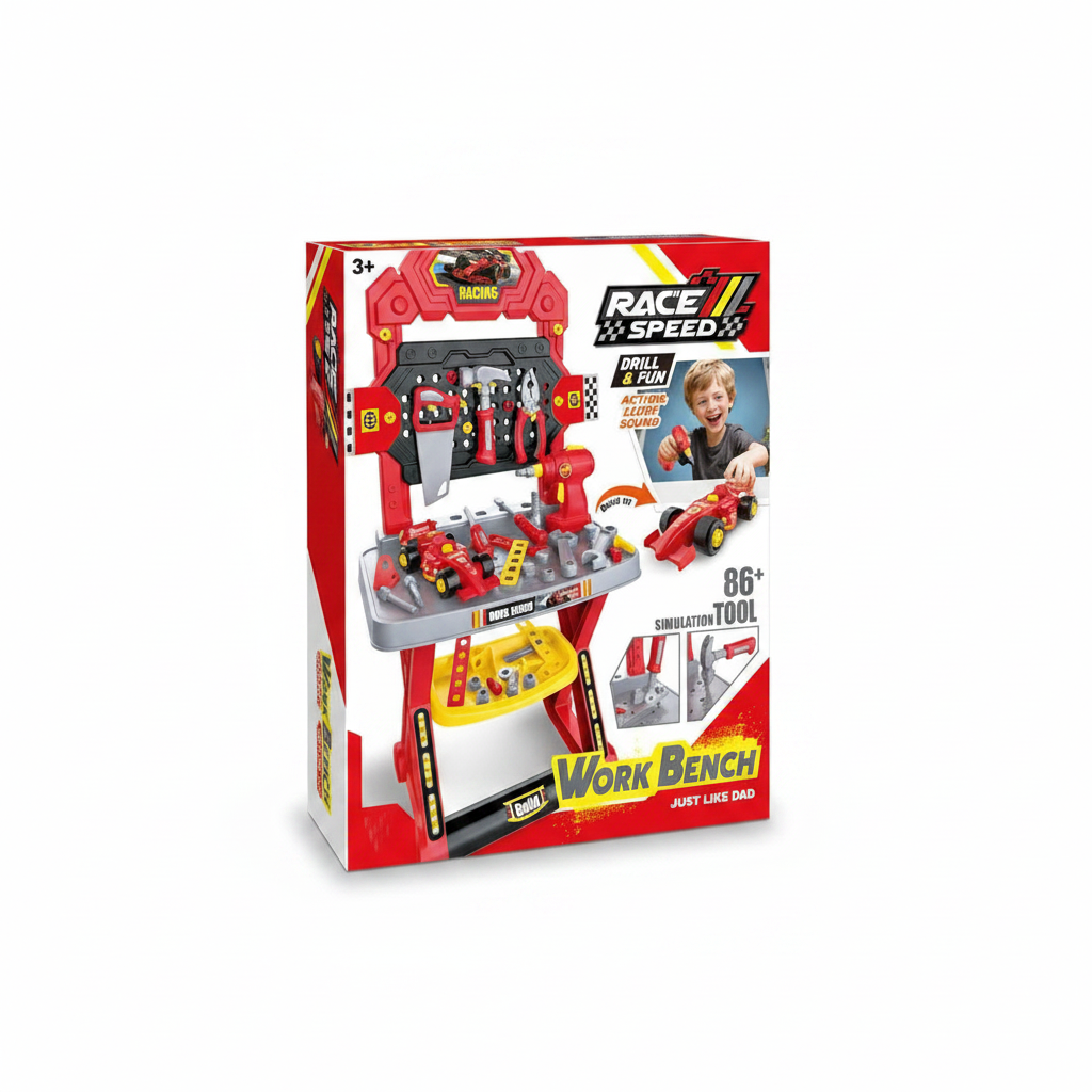 Race Speed 86-Piece Workshop Workbench | Ages 3+ | Advanced Mechanical Engineering & Kinetic Logic