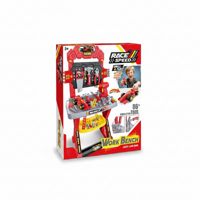 Race Speed 86-Piece Workshop Workbench | Ages 3+ | Advanced Mechanical Engineering & Kinetic Logic