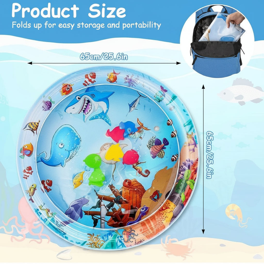 Sea Creatures Inflatable Water Mat Sensory Montessori Toy for Infants (Ages 0-12m)